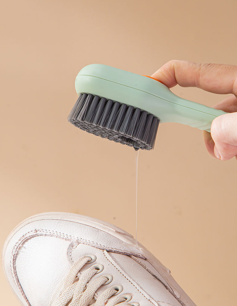 Cepillo para zapatos multifuncional, cepillo automático para ropa con relleno de líquido, tipo empuje para el hogar, cepillo para lavar ropa, cepillo para limpiar zapatos