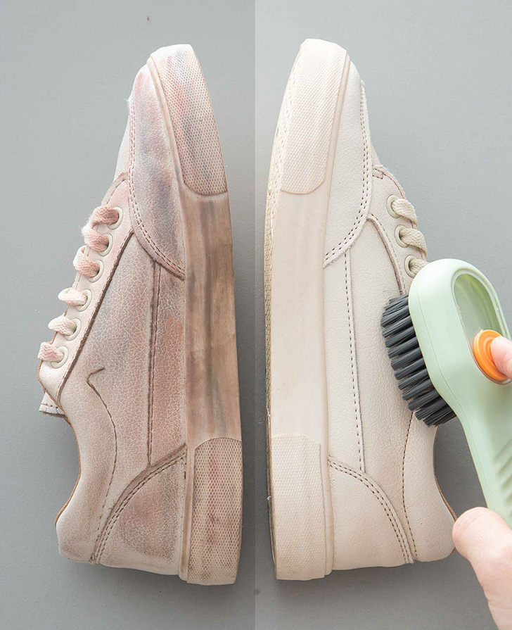 Cepillo para zapatos multifuncional, cepillo automático para ropa con relleno de líquido, tipo empuje para el hogar, cepillo para lavar ropa, cepillo para limpiar zapatos