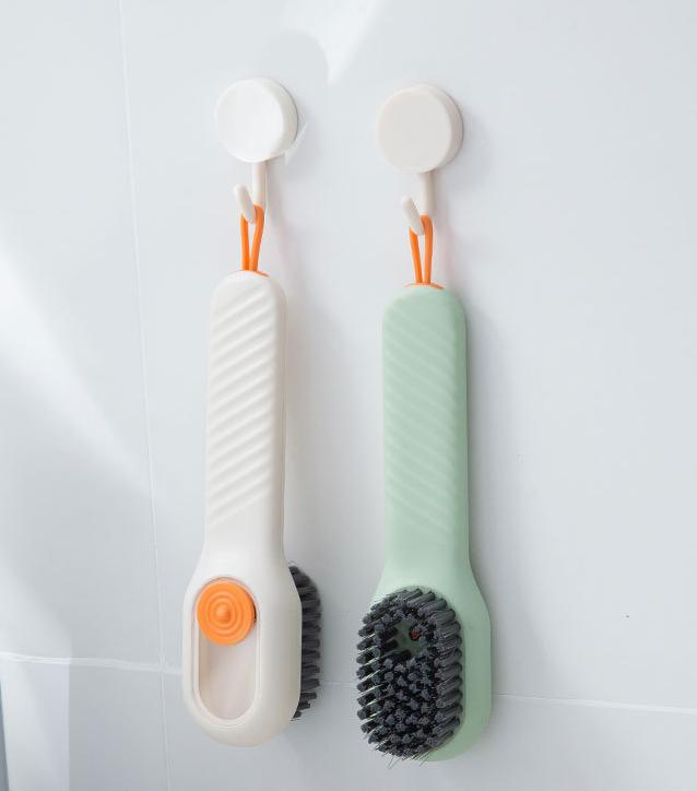 Cepillo para zapatos multifuncional, cepillo automático para ropa con relleno de líquido, tipo empuje para el hogar, cepillo para lavar ropa, cepillo para limpiar zapatos