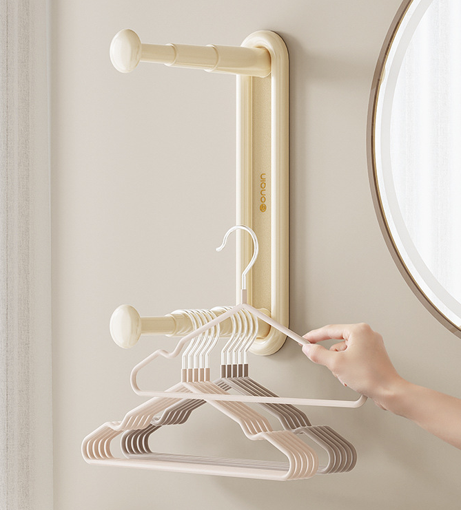 Perchero de almacenamiento, perchero retráctil de pared para el hogar sin perforaciones, perchas de pared, percheros de almacenamiento