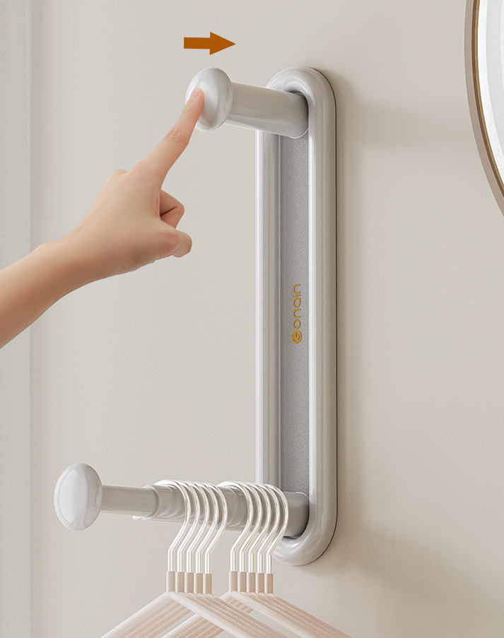 Perchero de almacenamiento, perchero retráctil de pared para el hogar sin perforaciones, perchas de pared, percheros de almacenamiento