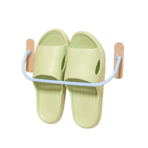 Organizador de zapatos para puerta de baño sin perforaciones montado en la pared, estante de pared con drenaje para interiores, estante para zapatillas de baño