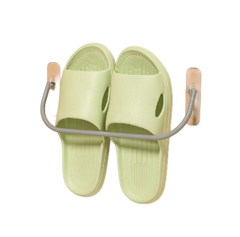 Organizador de zapatos para puerta de baño sin perforaciones montado en la pared, estante de pared con drenaje para interiores, estante para zapatillas de baño
