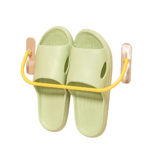 Organizador de zapatos para puerta de baño sin perforaciones montado en la pared, estante de pared con drenaje para interiores, estante para zapatillas de baño