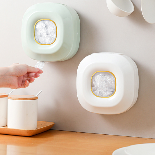 Disposable Cling Film Cover Organizer, Extractable, Wall Mounted Home, Kitchen No Punch Cling Bag Cover Box